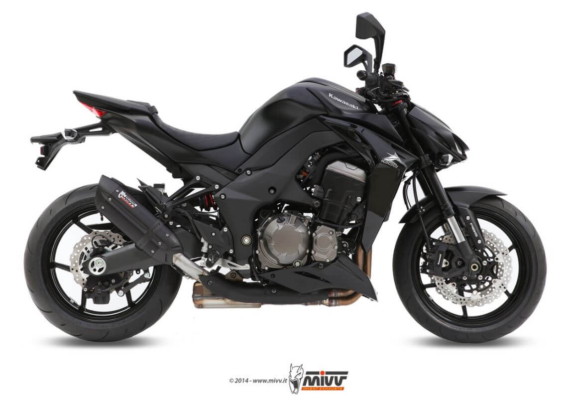MIVV Suono Black Stainless Steel Slip-On Exhaust '14-'20 Kawasaki Z 1000/R