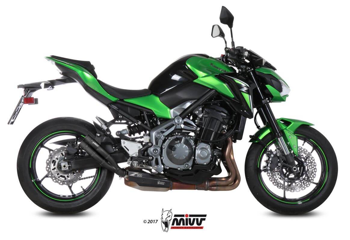 MIVV Double Gun Black Stainless Steel Slip-On Exhaust '17-'19 Kawasaki Z 900