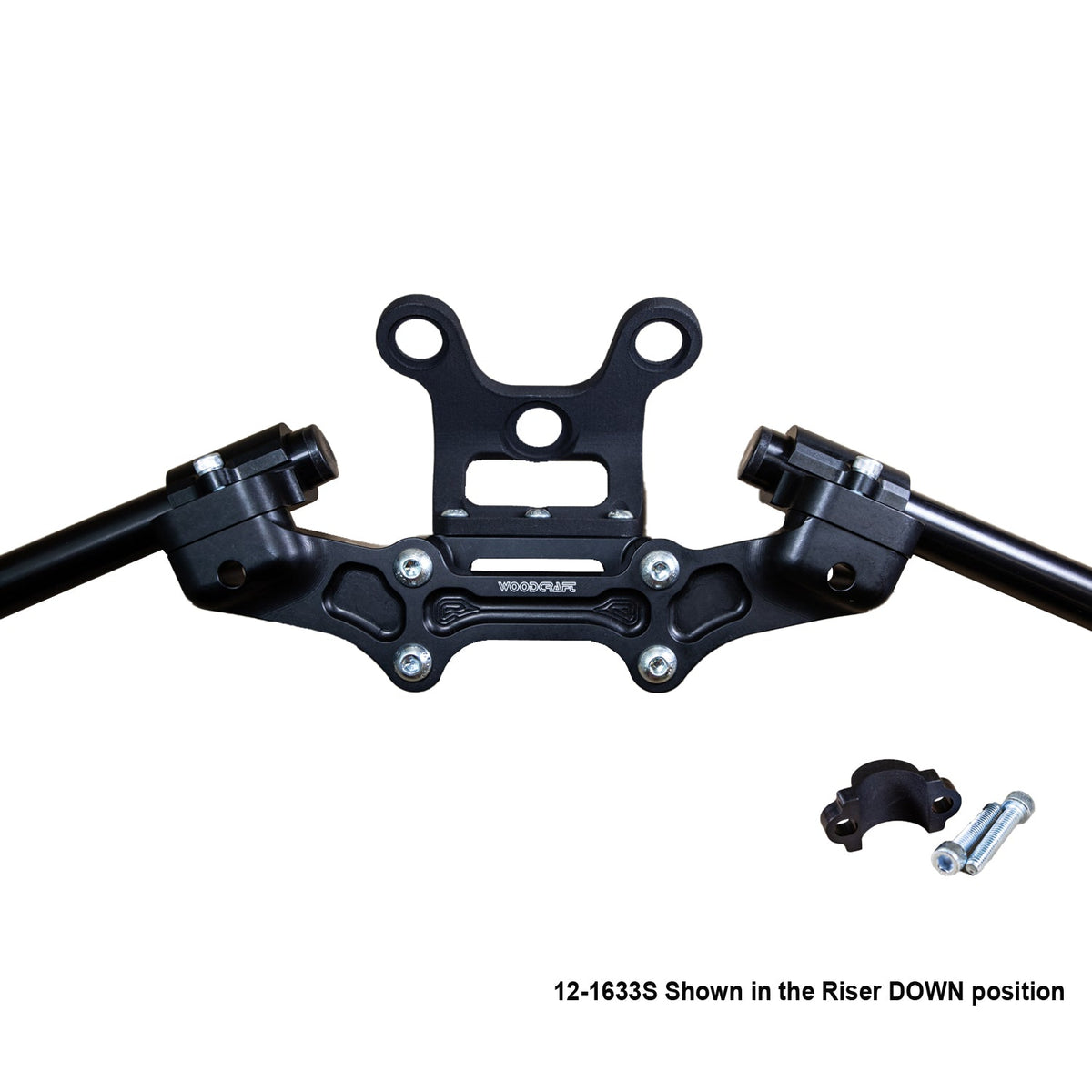Woodcraft Clip-On Adapter Plate w/ Gauge Mount 18-21 Ducati Monster 797/821 | 1 inch Standard Rise w/ Standard Black Bars and Reservoir Spacer