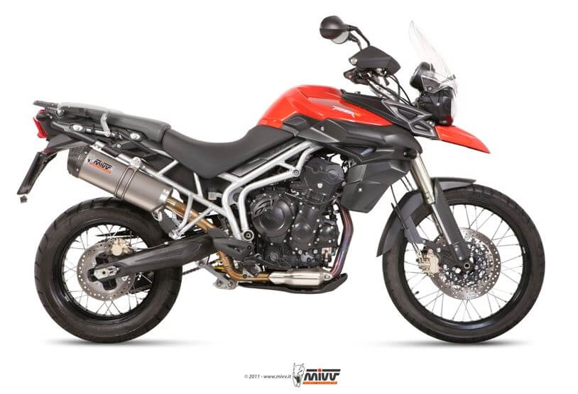 MIVV Oval Titanium Slip-On Exhaust '11-'16 Triumph Tiger 800 XC/XR/XRX/XCX/XRT/XCA