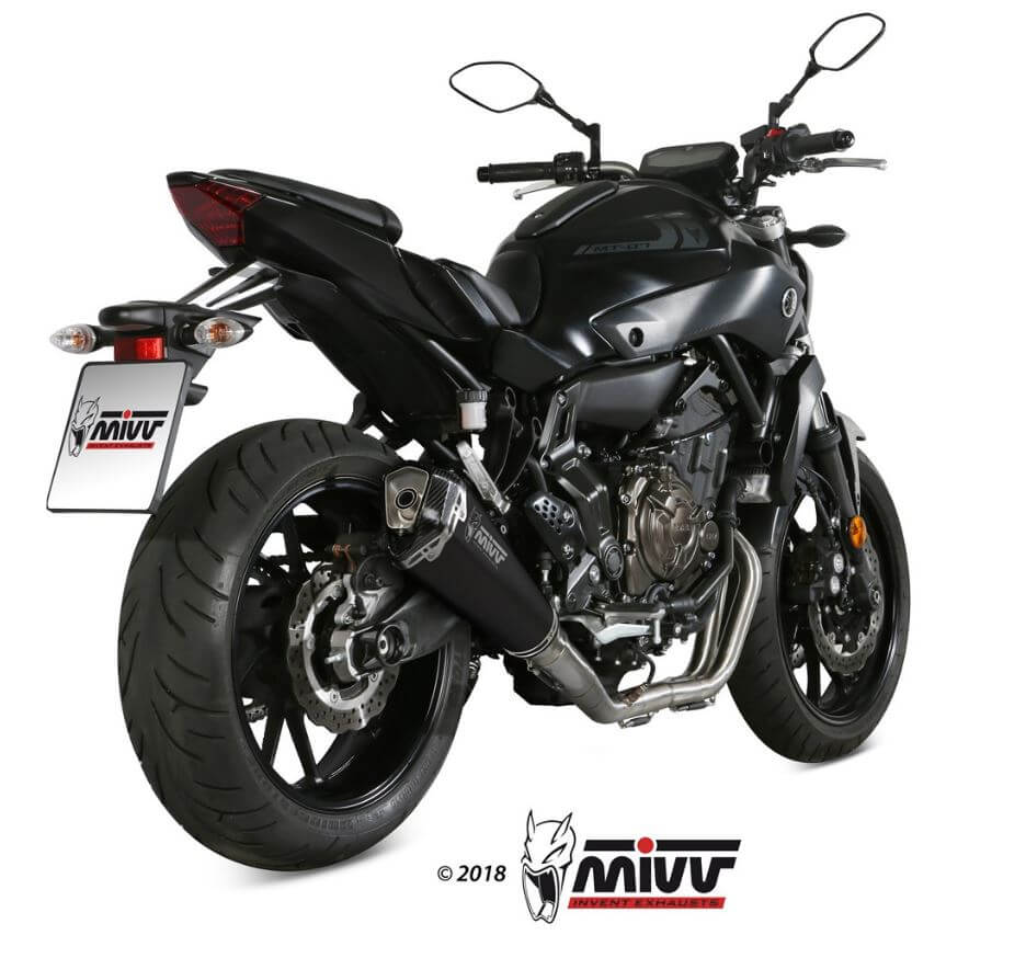 MIVV Delta Race Black Stainless Steel Full System Exhaust (High) '14-'20 Yamaha MT/FZ-07