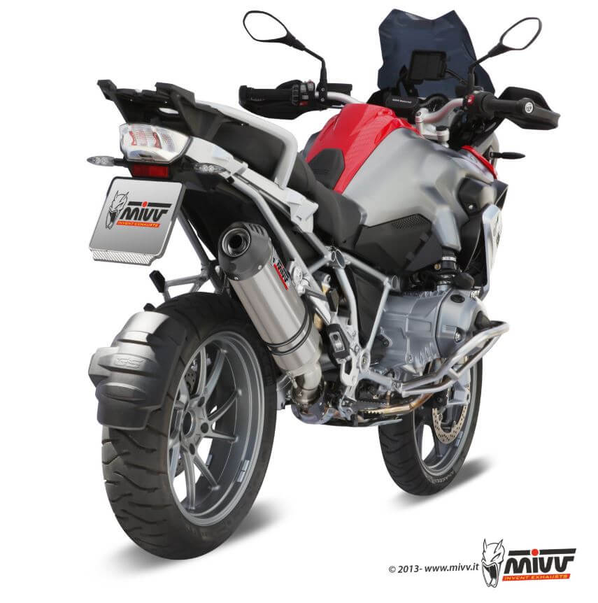 MIVV Oval Titanium/Carbon Cap Slip-On Exhaust '13-'18 BMW R 1200 GS/ADV