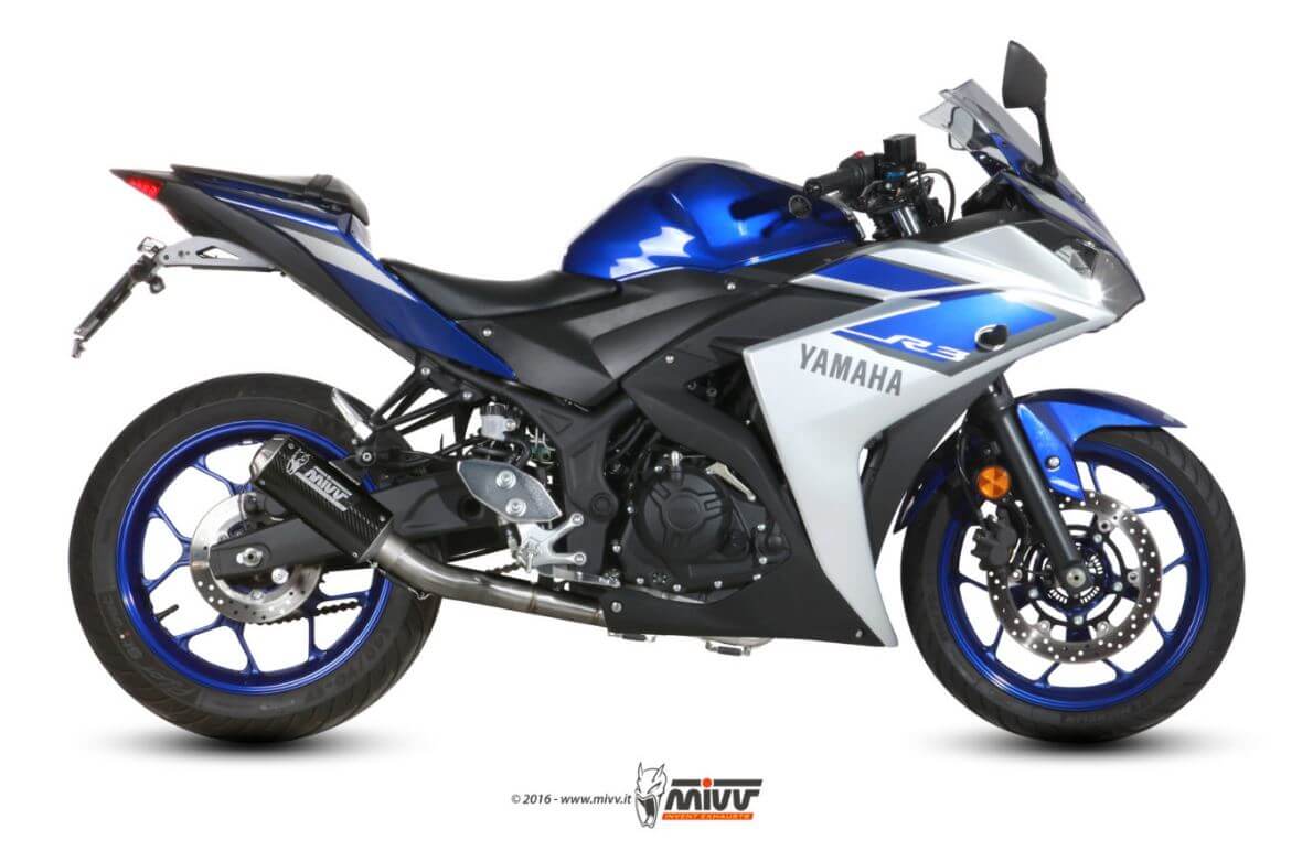 MIVV MK3 Carbon Full System Exhaust '15-'23 Yamaha R3/MT-03