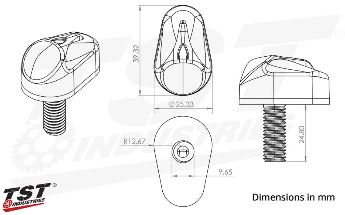 TST Industries LED Front Flushmount Turn Signals for Yamaha | FLY09