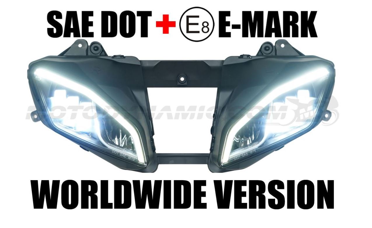 yzfr6 08-16 LED Headlight v3 LEDヘッドライト Motodynamic Full LED Projection Head Light Assembly '08-'16 Yamaha R6