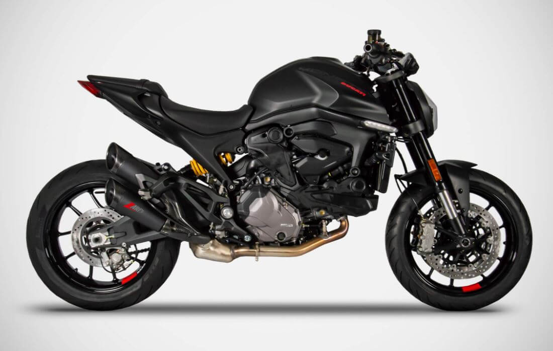 Zard Stainless Black Slip-On Exhaust '21-'23 Ducati Monster 937/937+