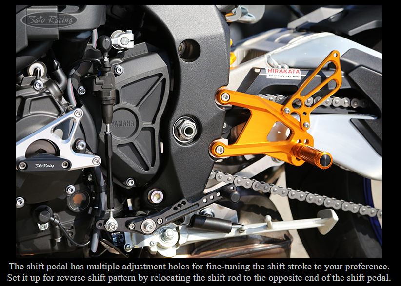 Sato Racing Adjustable Rearsets 17-23 Yamaha MT-10