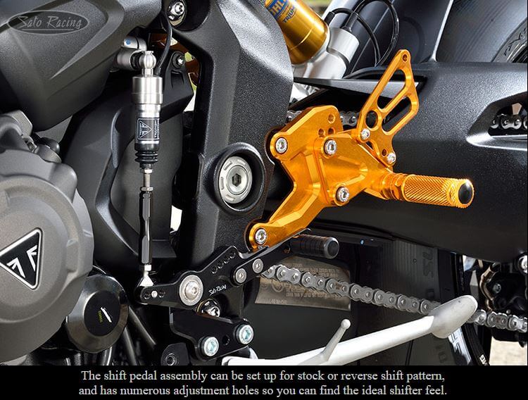 Sato Racing Adjustable Rearsets '22- Triumph Speed Triple 1200 RR
