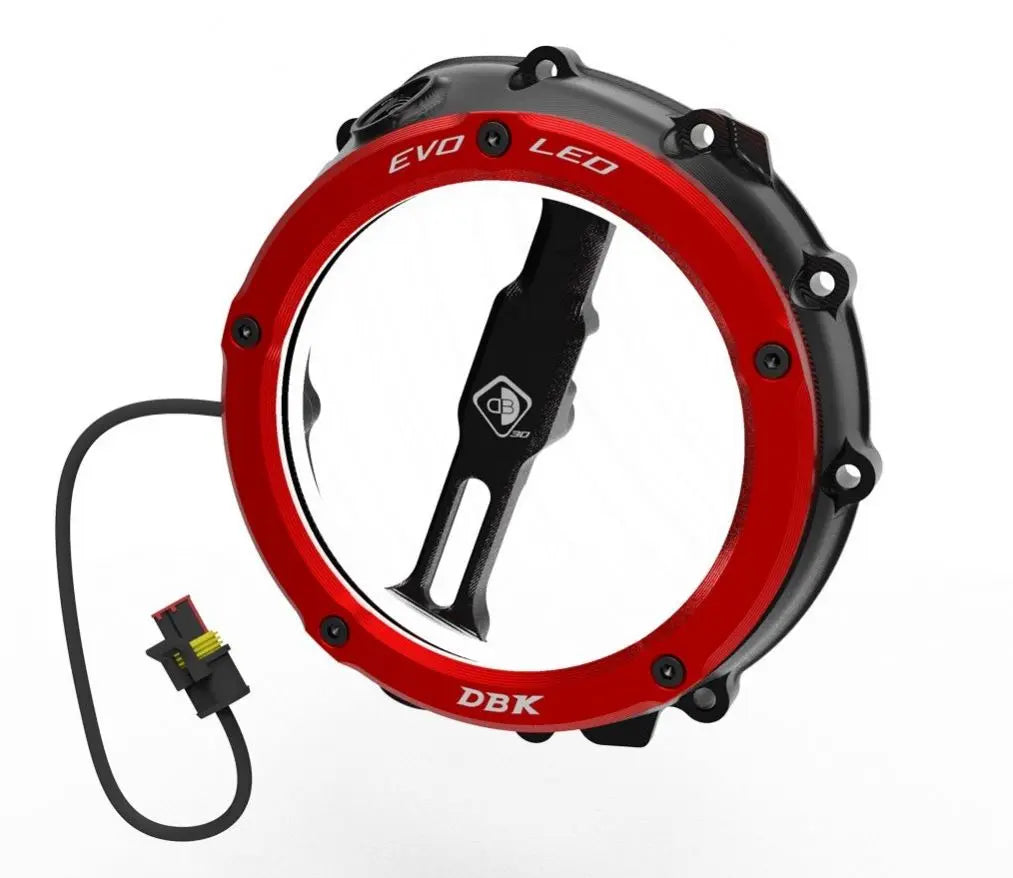 DBK EVO LED Clear Clutch Cover 19-25 BMW S1000RR, 21-25 S1000R/XR, 23-25 M1000R, 21-24 M1000RR, 24-25 M1000XR