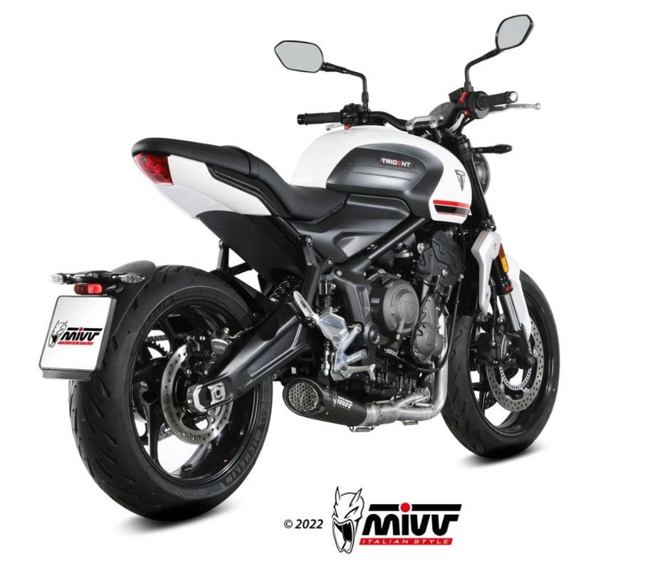 MIVV X-M5 Black Stainless Steel Full Exhaust 21-23 Triumph Trident