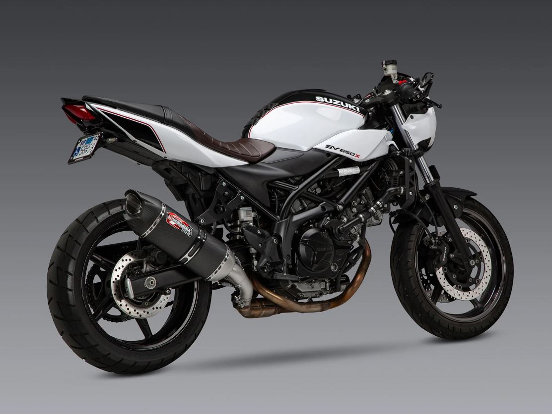 Yoshimura AT2 Carbon Slip-On Exhaust 17-24 Suzuki SV650, 19-24 SV650X