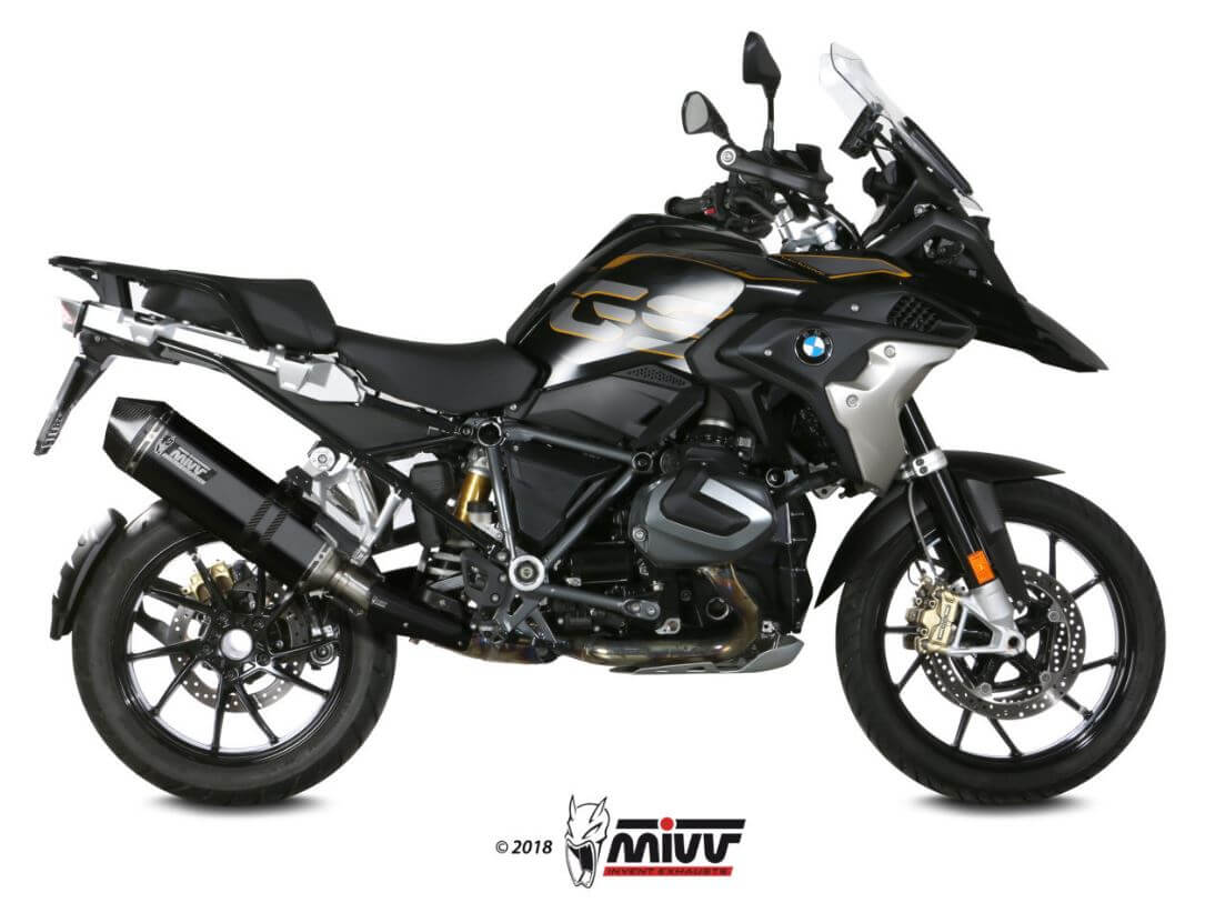MIVV Speed Edge Black Stainless Steel Slip-On Exhaust '19-'23 BMW R 1250 GS/ADV