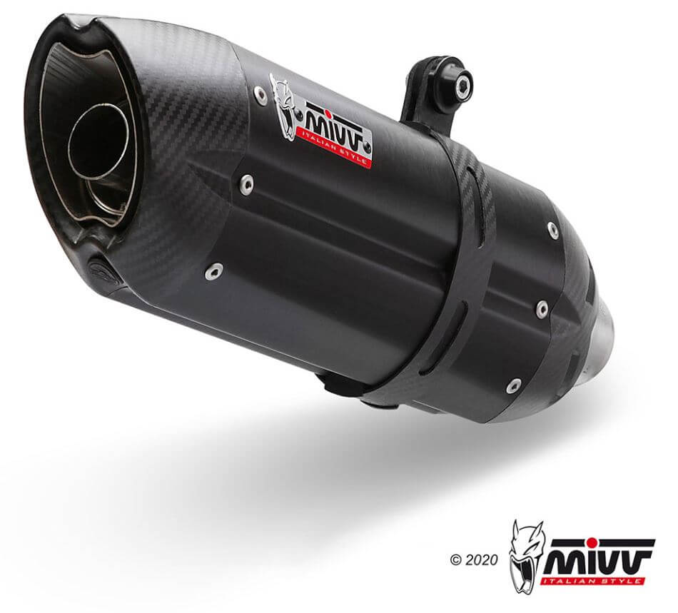 MIVV Suono Black Stainless Steel Slip-On Exhaust (High Position) '14-'20 BMW R Nine T