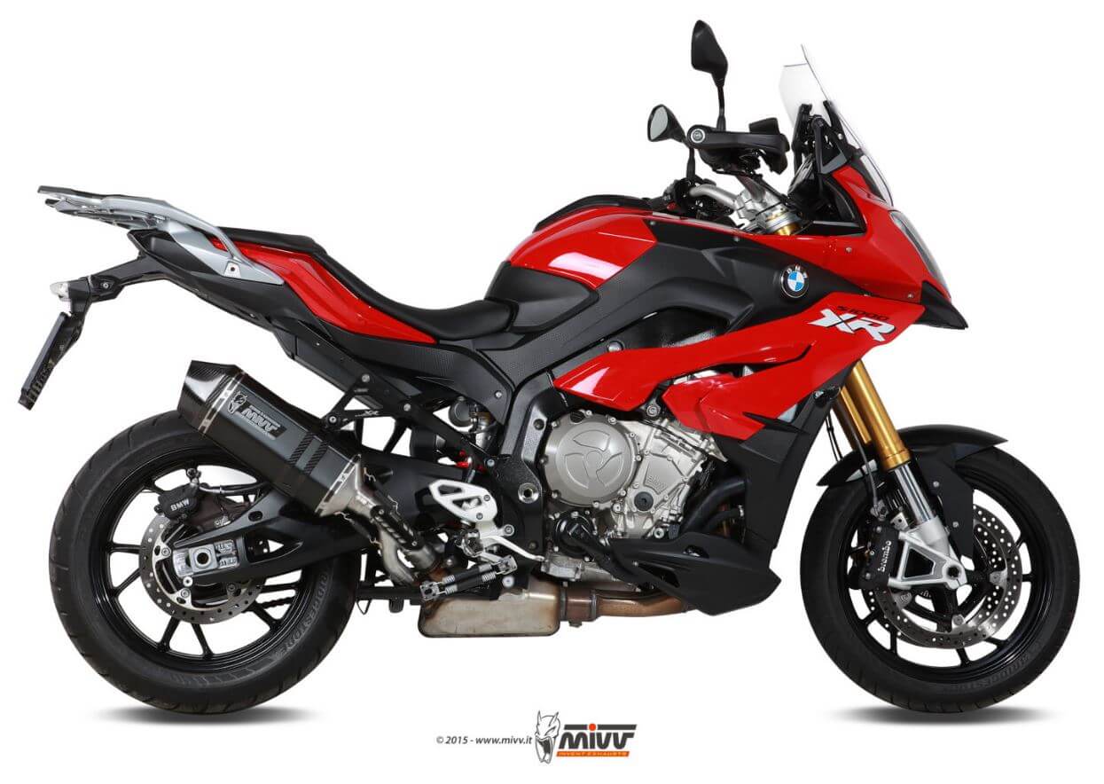 MIVV Speed Edge Black Stainless Steel Slip-On Exhaust '15-'19 BMW S 1000 XR