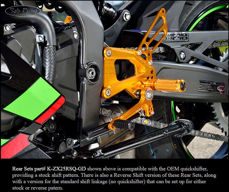 Sato Racing Adjustable Rear Sets 23-25 Kawasaki ZX-4R/RR