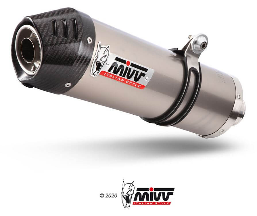 MIVV Oval Titanium/Carbon Cap Slip-On Exhaust '20-'23 BMW S 1000 XR