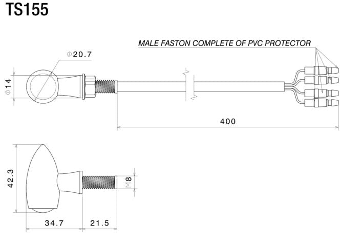Rizoma Club S Turn Signal + Rear Running Light + Brake Light (Pair)