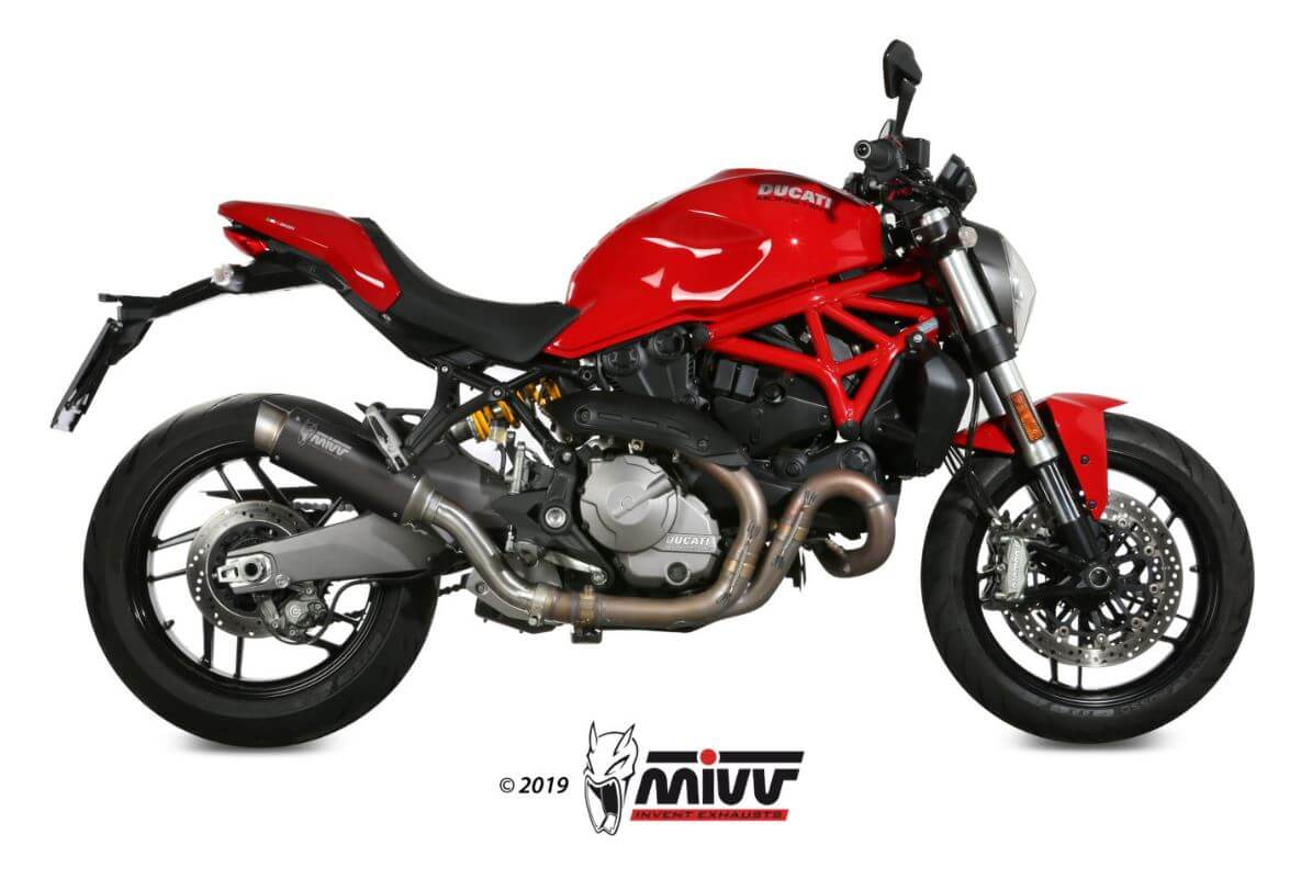 MIVV GP Pro Black Stainless Steel Slip-On Exhaust '18-'20 Ducati Monster 821