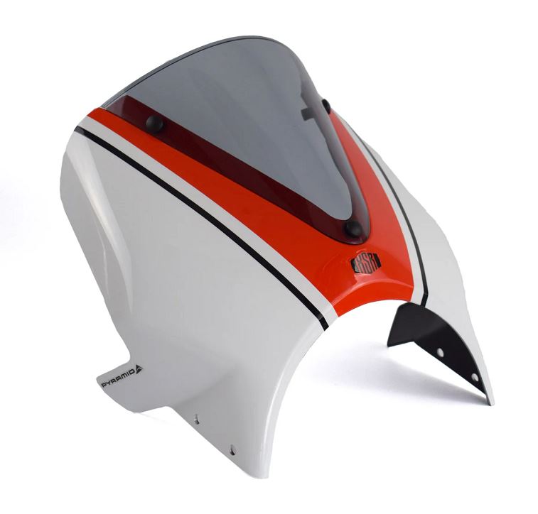 PYRAMID XSR900用　ホワイト/レッド Pyramid Fly Screen 24-26 Yamaha XSR 900 | Legend Red