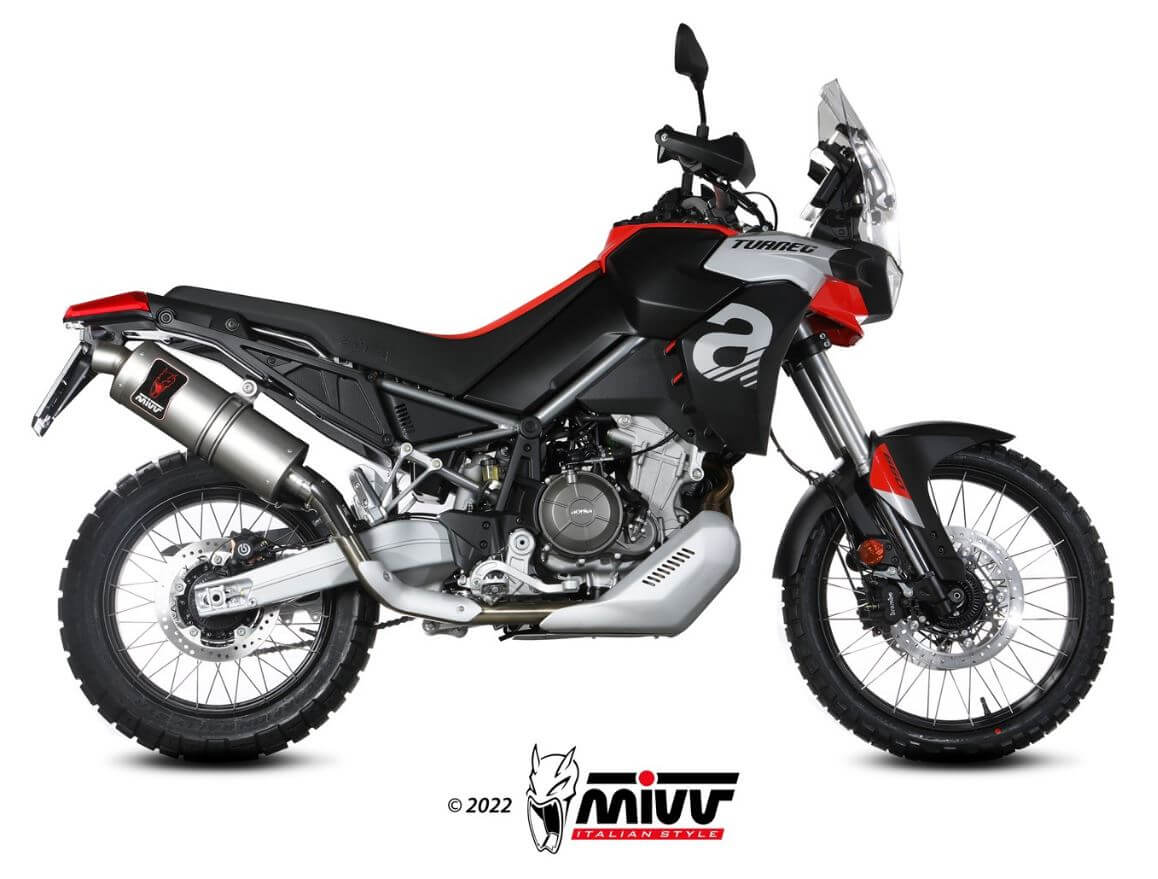 MIVV Dakar Stainless Steel Slip-On Exhaust '22-'23 Aprilia Tuareg 660