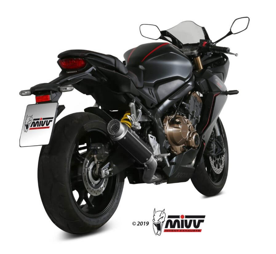 MIVV GP Pro Black Stainless Steel Full System Exhaust '19-'23 Honda CB/CBR 650 R