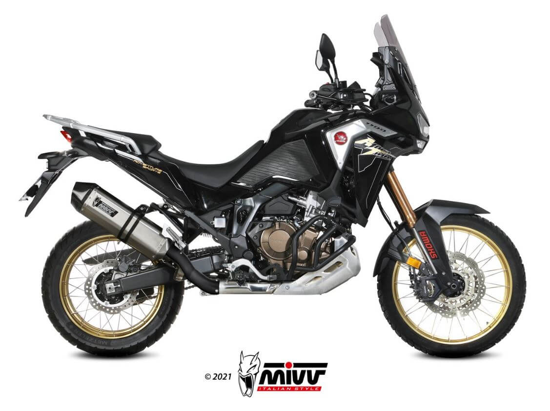 MIVV Speed Edge Stainless Steel Slip-On Exhaust '20-'23 Honda CRF 1100 L Africa Twin