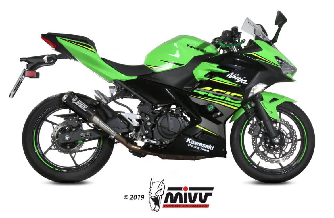 MIVV MK3 Carbon Slip-On Exhaust '18/'19-'23 Kawasaki Ninja 400/Z400