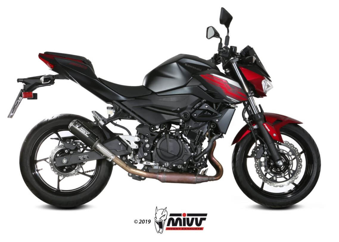 MIVV MK3 Carbon Slip-On Exhaust '18/'19-'23 Kawasaki Ninja 400/Z400