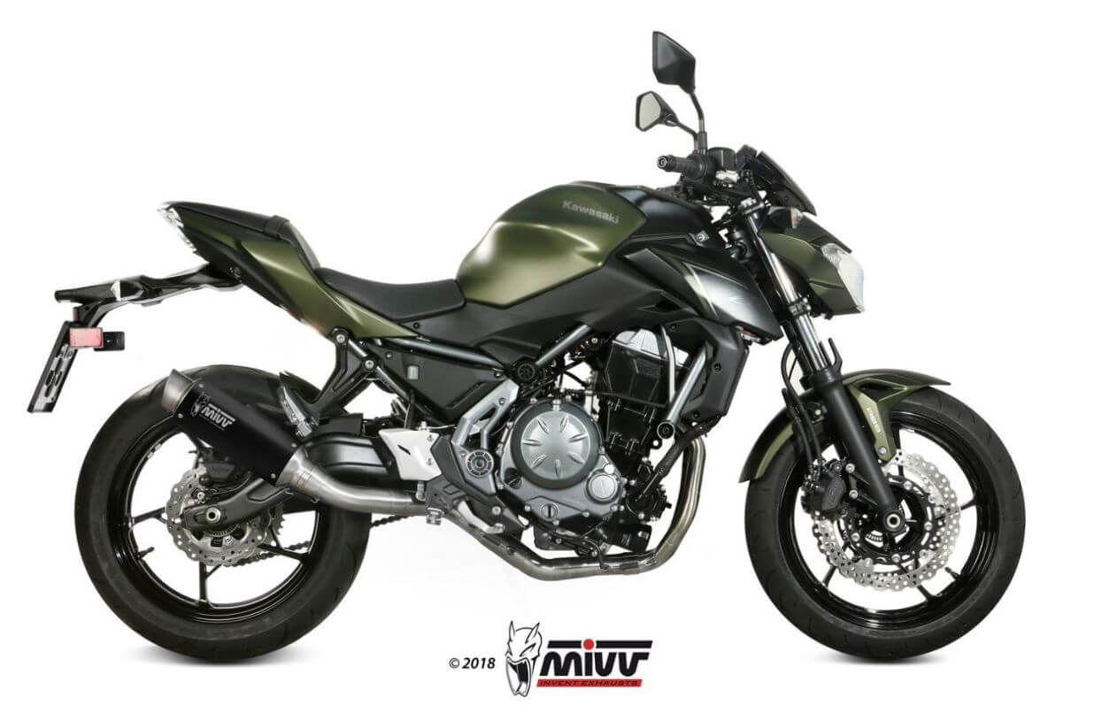 MIVV GP Pro Black Stainless Steel Full System Exhaust '17-'23 Kawasaki Ninja 650/Z650