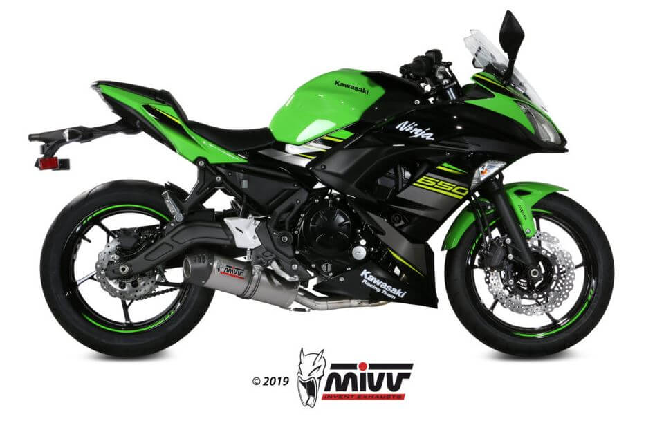 MIVV Oval Titanium Full System Exhaust '17-'23 Kawasaki Ninja 650