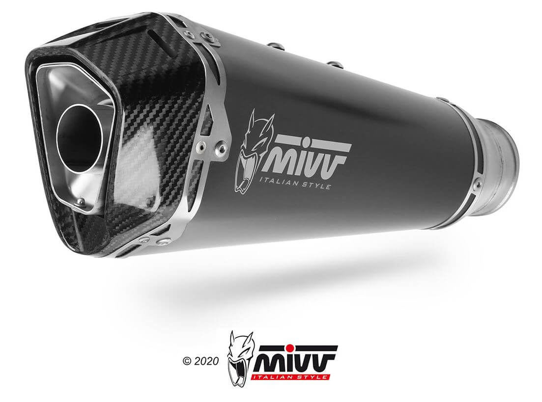 MIVV Delta Race Black Steel Slip-On Exhaust '20-'23 Kawasaki Z H2/SE