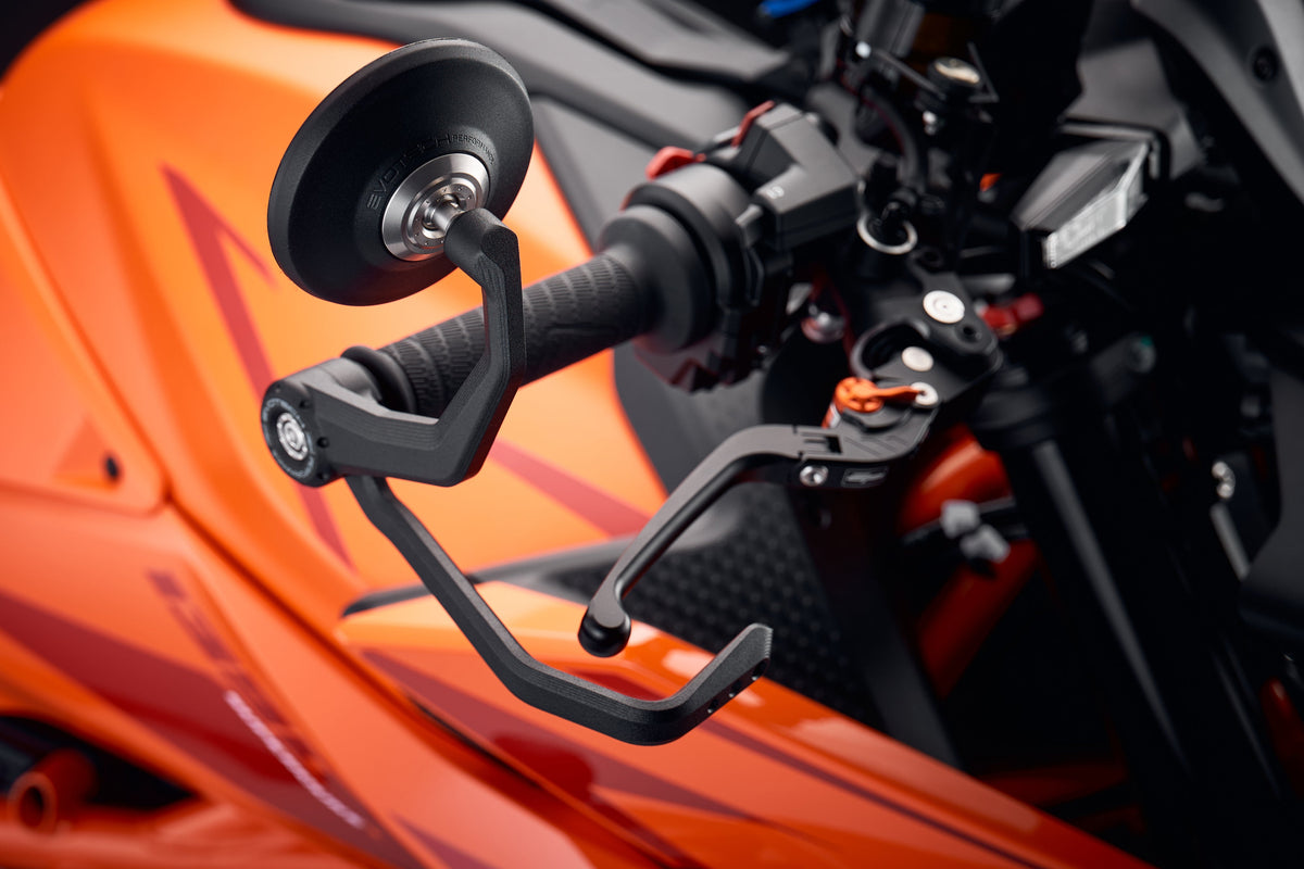 Evotech Performance Bar End Mirrors / Brake & Clutch Protector Kit (Retro) 24-26 KTM 990 Duke/R