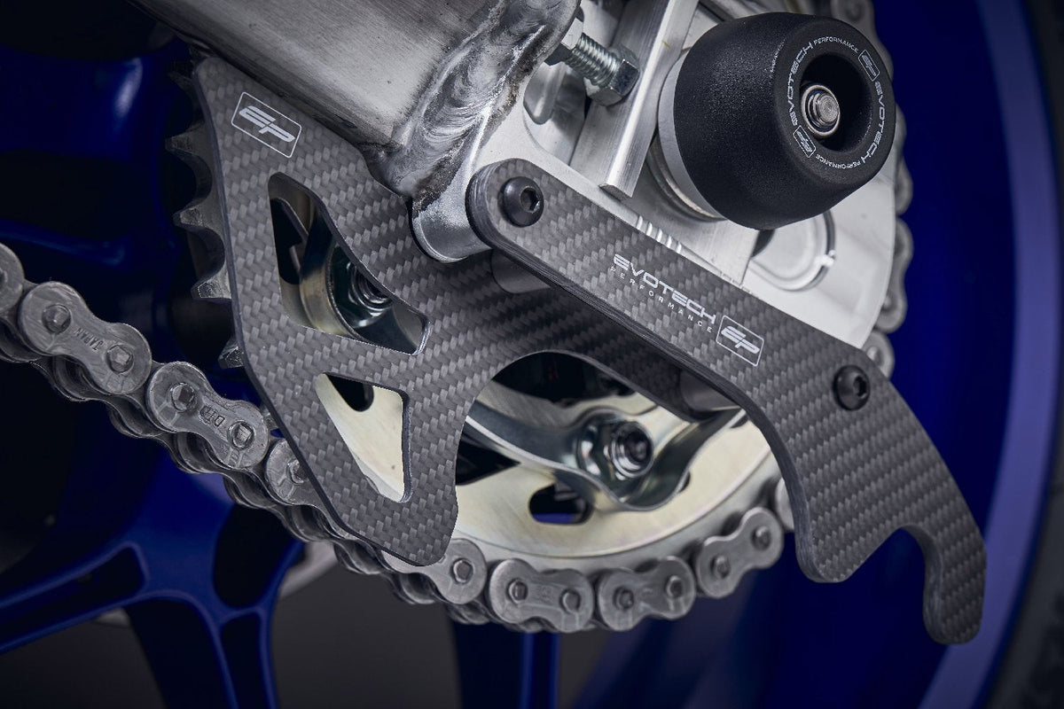 Evotech Performance Carbon Fibre Toe Guard / GP Style Paddock Stand Plates for 25-26 Yamaha YZF-R9