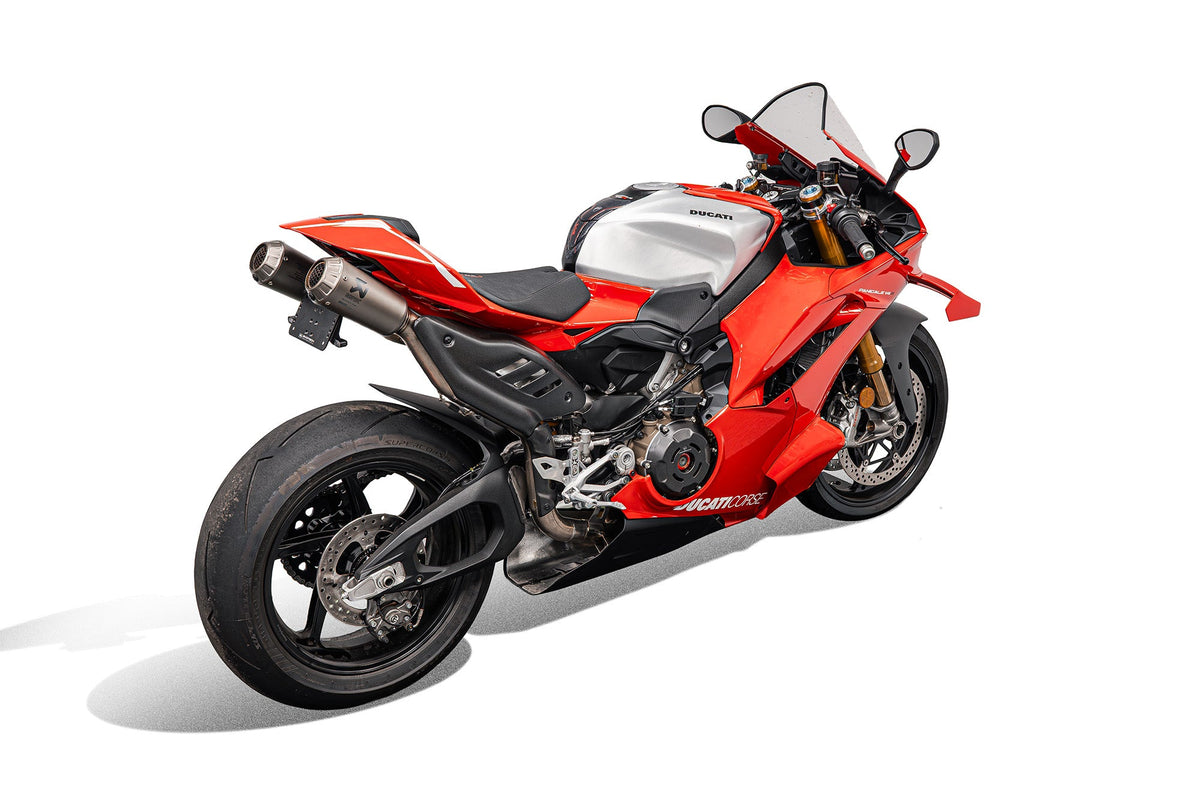 Evotech Performance Dynamic Tail Tidy with V1 Indicators 25-26 Ducati Panigale V4/S | Akrapovic Titanium Full Race Exhaust