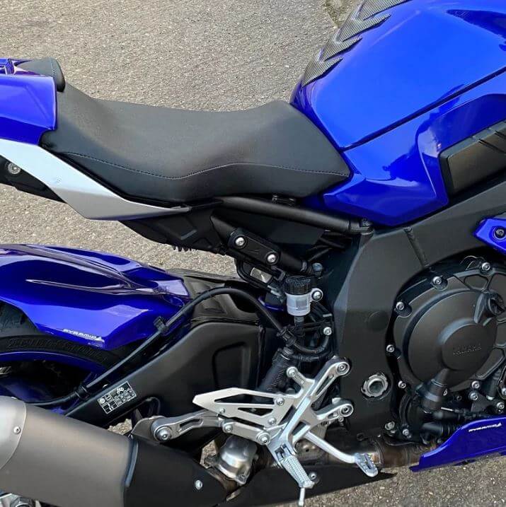 Pyramid Rear Peg Blanking Blocks '16-'23 Yamaha MT-10/SP | Matte Black