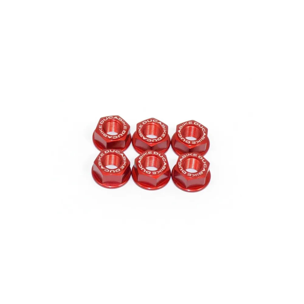 DBK Special Parts 6DSB01 rear sprocket carrier nuts set, red
