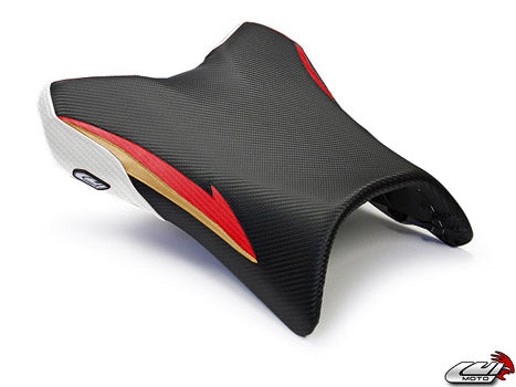 LuiMoto Raven Edition Seat Covers 2006-2013 Yamaha FZ1 - Cf Black/Cf Red/Cf White