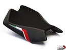 LuiMoto Team Italia Suede Leather Front Seat 09-2015 Aprilia RSV4 - RED Stitching