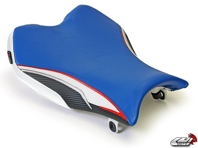 LuiMoto Team Suzuki TYPE II Seat Covers for 2009-2014 Suzuki GSXR 1000 - Blue/Red/CF Blk/CF Pearl012 Suzuki GSXR 1000 - Blue/Red/CF Blk/CF Pearl