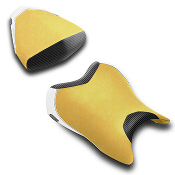 LuiMoto Anniversary Edition Seat Cover 06-07 Yamaha YZF-R6 - Cf Black/Deep Yellow