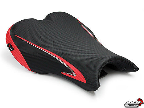 LuiMoto Team Triumph Seat Cover 2006-2012 Triumph Daytona 675/R - CF Black/CF Red
