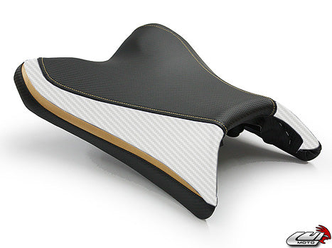 LuiMoto Team Yamaha Seat Cover 2010-2014 Yamaha FZ8 / Fazer 8 - Cf Black/Cf Pearl/Gold