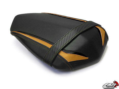 LuiMoto Raven Edition Seat Cover 2009-2012 Yamaha YZF R1 - CF Black/Aluminum Gold