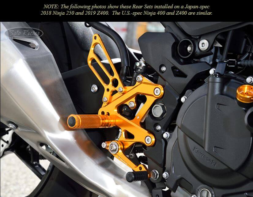 エンハイドロ セットD Sato Racing Adjustable Rearsets '18-'22 Kawasaki Ninja 400 / Z400