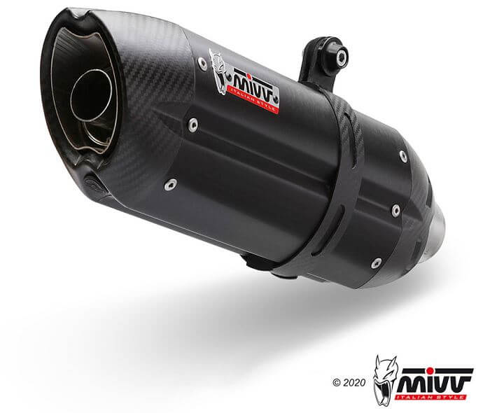 MIVV Suono Black Stainless Steel Slip-On Exhaust '20-'22 Kawasaki Z900