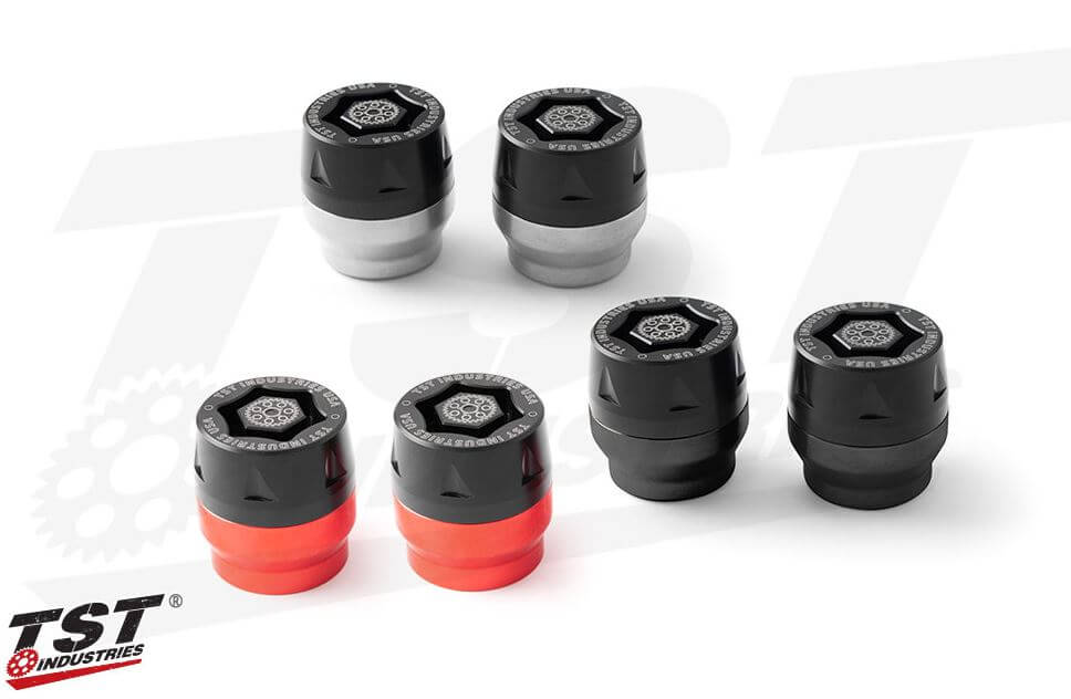 TST Industries Axle Sliders for Honda Grom & Kawasaki Z125 Pro