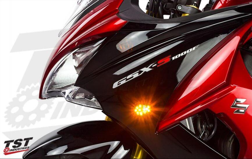 TST LED Front Flush Mount Turn Signals for Suzuki GSX-R600/750/1000, SV650/S/GSX-S1000F, SV1000/S