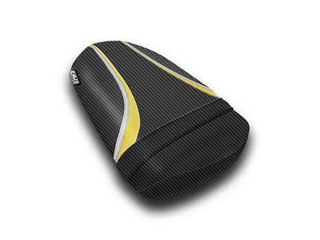 LuiMoto Sport Seat Covers '06-'07 Suzuki GSX-R 600/750 - CF Black/Deep  Yellow/CF Silver