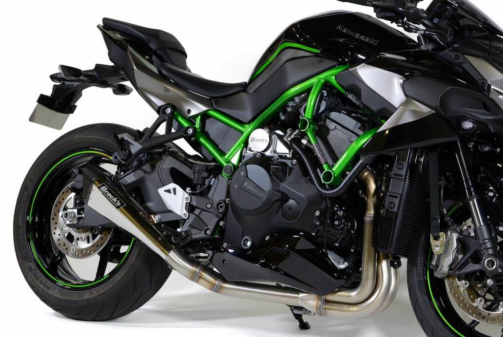 Brock Performance Single Penta-Carbon Full Exhaust (Polished) '20-'21 Kawasaki Z H2