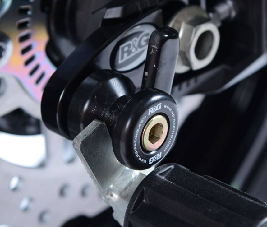 R&G Offset Cotton Reel Swingarm Spools Kawasaki '17- Z900, '18- Z900RS